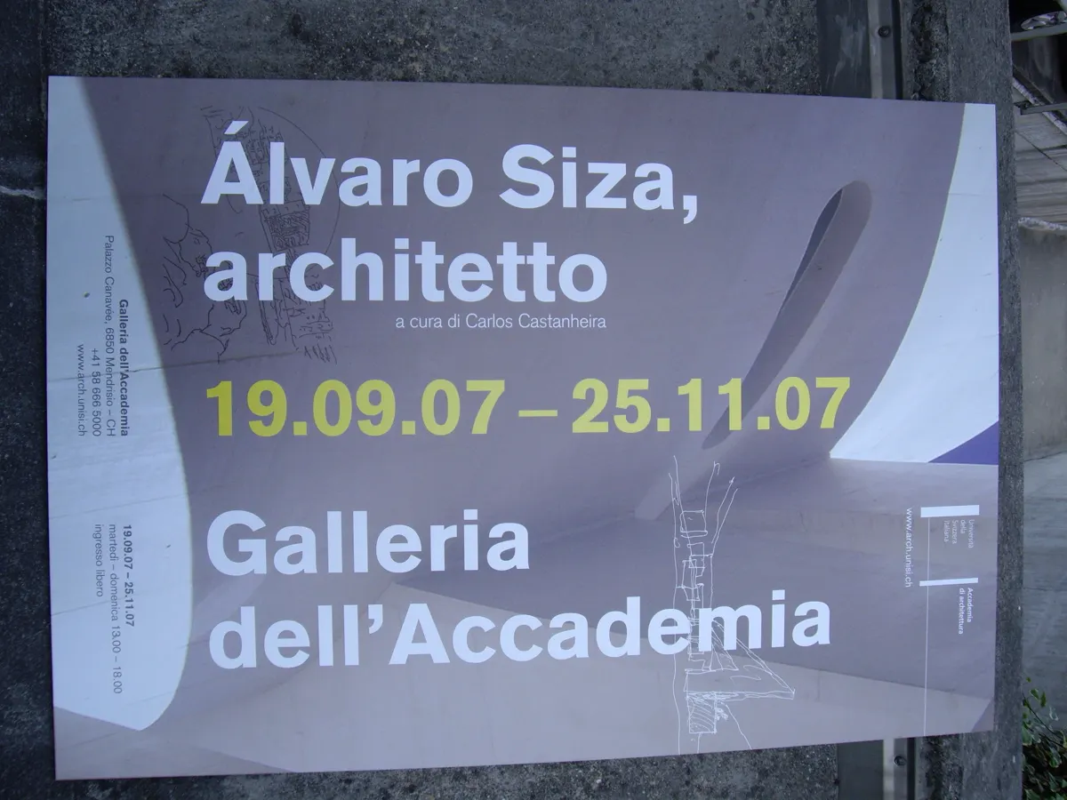 Pannello della mostra Álvaro Siza, architetto alla Galleria dell'Accademia